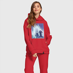 Женский костюм оверсайз Жизнь с нуля в альтернативном мире, цвет: красный — фото 2