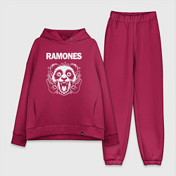 Женский костюм оверсайз Ramones rock panda, цвет: маджента