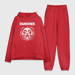 Женский костюм оверсайз Ramones rock panda, цвет: красный