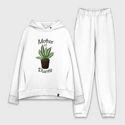 Женский костюм оверсайз Mother of plants - Папоротник, цвет: белый