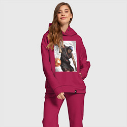 Женский костюм оверсайз Баскетбол Куроко Дайки Аоминэ, цвет: маджента — фото 2