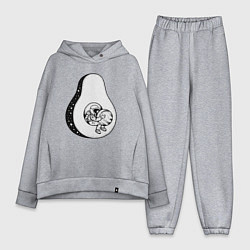 Женский костюм оверсайз Космонавт и авокадо