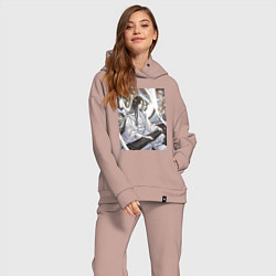 Женский костюм оверсайз Ванцзи Лань, цвет: пыльно-розовый — фото 2