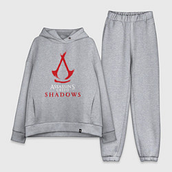 Женский костюм оверсайз Assassins creed shadows logo, цвет: меланж