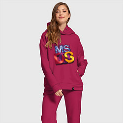 Женский костюм оверсайз Ms DOS, цвет: маджента — фото 2