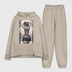 Женский костюм оверсайз Татуированная спина девушки