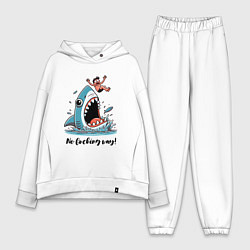 Женский костюм оверсайз Shark and dude - ai art fantasy, цвет: белый