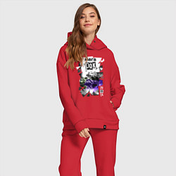 Женский костюм оверсайз Фестиваль - Мегарок, цвет: красный — фото 2