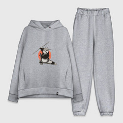 Женский костюм оверсайз Кунгфу панда По с бамбуковой палкой