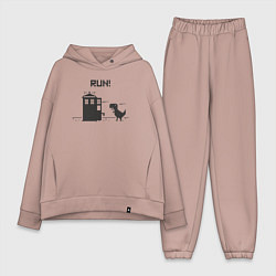 Женский костюм оверсайз Тардис и динозаврик пиксельный