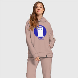 Женский костюм оверсайз Tardis police, цвет: пыльно-розовый — фото 2