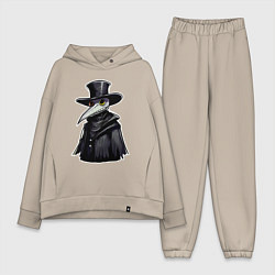 Женский костюм оверсайз Чумной доктор в маске и шляпе