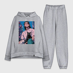 Женский костюм оверсайз Магическая битва Сугуру Гэто с котами