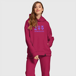 Женский костюм оверсайз BTS Sowoozoo, цвет: маджента — фото 2