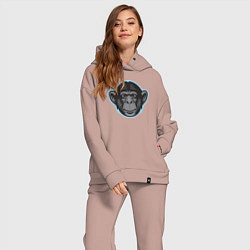 Женский костюм оверсайз Funny monkey, цвет: пыльно-розовый — фото 2