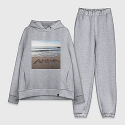 Женский костюм оверсайз Имя Анна на песке