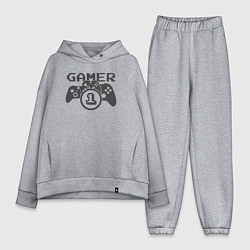 Женский костюм оверсайз Геймер номер один, цвет: меланж