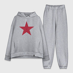 Женский костюм оверсайз USSR red star, цвет: меланж