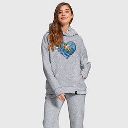 Женский костюм оверсайз Сердце моря, цвет: меланж — фото 2