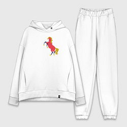 Женский костюм оверсайз Конь красный