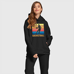 Женский костюм оверсайз Basketball lettering, цвет: черный — фото 2