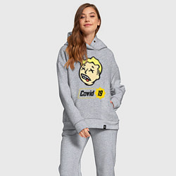 Женский костюм оверсайз Vault boy - covid 19, цвет: меланж — фото 2