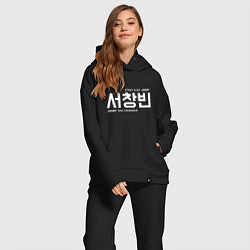 Женский костюм оверсайз Со Чанбин stray kids, цвет: черный — фото 2