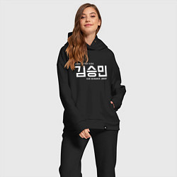 Женский костюм оверсайз Ким Сынмин stray kids, цвет: черный — фото 2