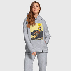 Женский костюм оверсайз Пародия на плакаты СССР Гомер Симпсон, цвет: меланж — фото 2