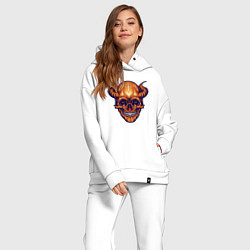 Женский костюм оверсайз Черепок с рогами, цвет: белый — фото 2