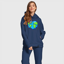 Женский костюм оверсайз Earth lover, цвет: тёмно-синий — фото 2
