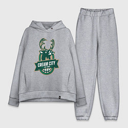 Женский костюм оверсайз Milwaukee Bucks cream city