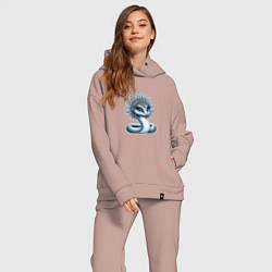 Женский костюм оверсайз Змея королева, цвет: пыльно-розовый — фото 2