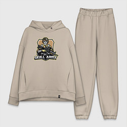 Женский костюм оверсайз Skull army