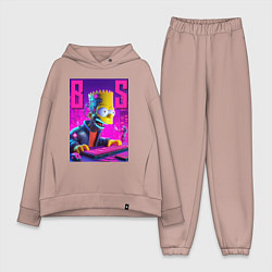 Женский костюм оверсайз Bart Simpson - cyber gamer, цвет: пыльно-розовый