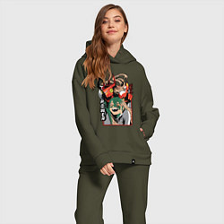 Женский костюм оверсайз Человек-бензопила Пауэр пила, цвет: хаки — фото 2