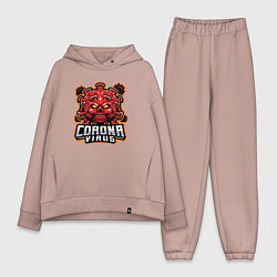 Женский костюм оверсайз Страшный коронавирус