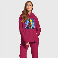 Женский костюм оверсайз Venom-Homer - collaboration, цвет: маджента — фото 2