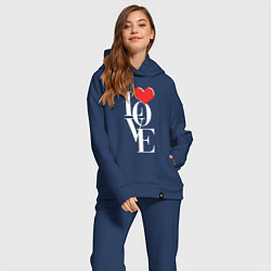 Женский костюм оверсайз Love - big heart, цвет: тёмно-синий — фото 2