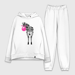 Женский костюм оверсайз Зебра в розовых очках