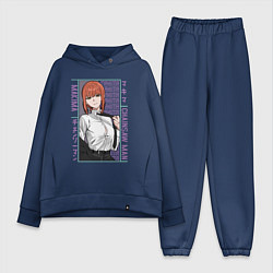 Женский костюм оверсайз Человек-бензопила Макима в костюме, цвет: тёмно-синий