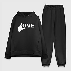 Женский костюм оверсайз Love - fuck, цвет: черный