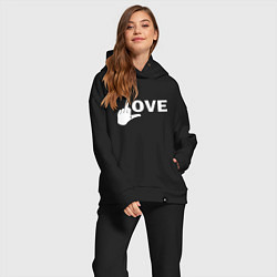 Женский костюм оверсайз Love - fuck, цвет: черный — фото 2