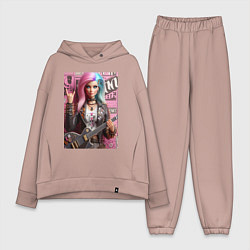 Женский костюм оверсайз Barbie - punk guitarist ai art