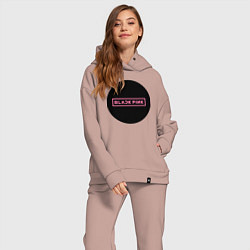 Женский костюм оверсайз Blackpink logotype - group of South Korea, цвет: пыльно-розовый — фото 2