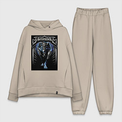 Женский костюм оверсайз Metallica thrash metal style - wolf, цвет: миндальный