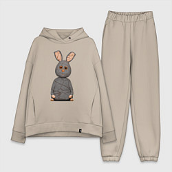 Женский костюм оверсайз Cartoon hare character, цвет: миндальный