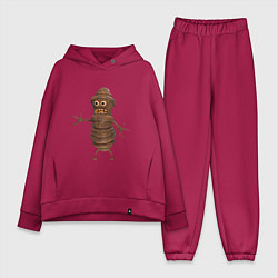 Женский костюм оверсайз Сartoon worm character brown