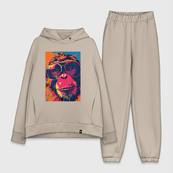 Женский костюм оверсайз Обезьяна в очках big pop art