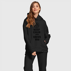 Женский костюм оверсайз Keep Calm & Drive VW, цвет: черный — фото 2